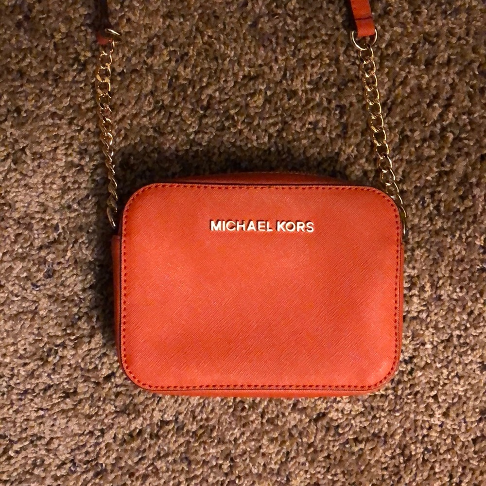 Michael Kors crossbody bag in orange and gold